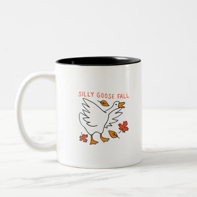 Silly Goose Fall Two-Tone Coffee Mug (Left)