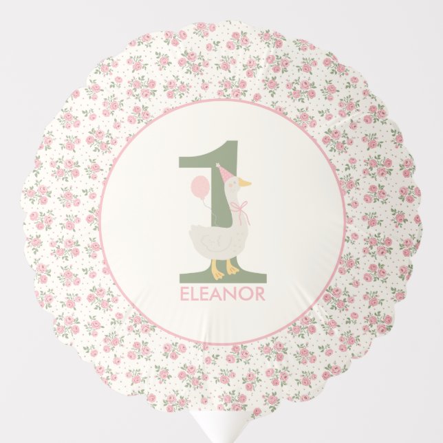 Silly Goose First Birthday Balloon (Front)