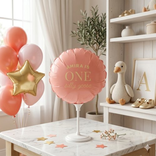 Silly Goose First Birthday Balloon Personalized