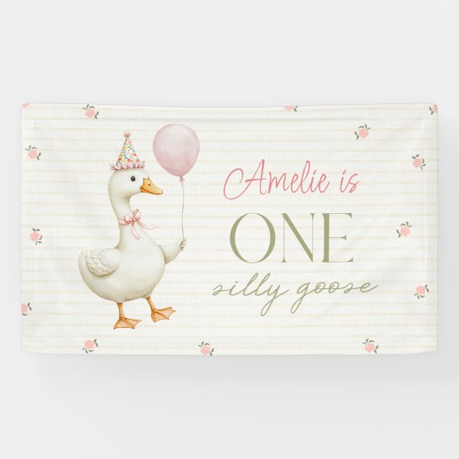Silly Goose First Birthday  Banner (Horizontal)