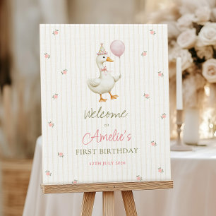 Silly Goose First Birthday Welcome Sign