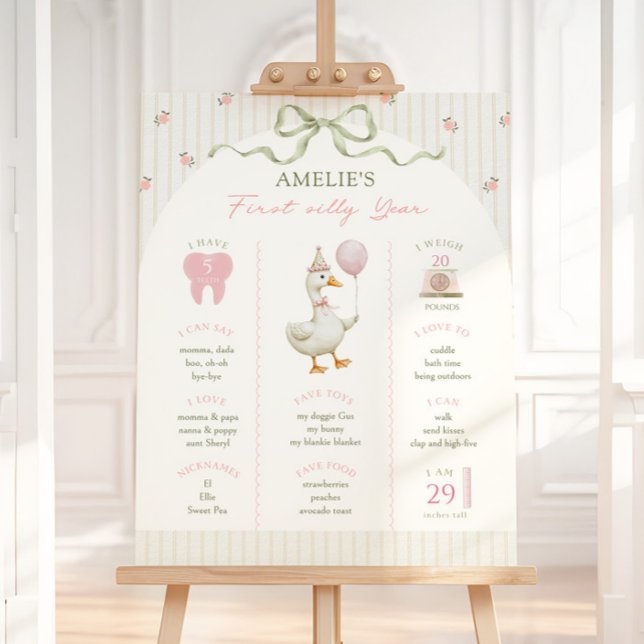 Silly Goose First Year Milestone Foam Board (Creator Uploaded)