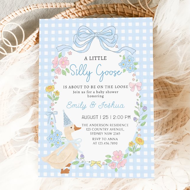 Silly Goose Floral Baby Shower Invitation (Creator Uploaded)