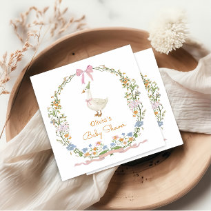 Silly Goose Floral Baby Shower Napkins