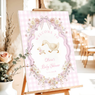 Silly Goose Floral Girl Baby Shower Welcome Foam Board