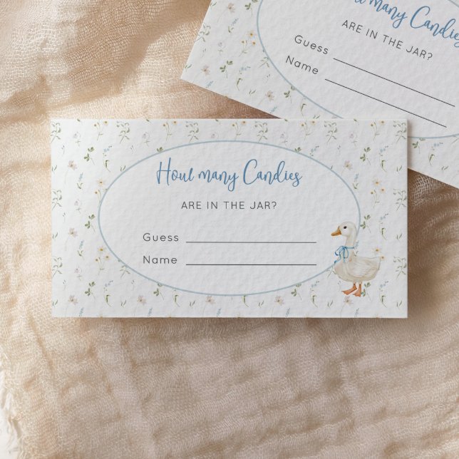 Silly Goose Floral How many Candies Baby Shower Enclosure Card (Creator Uploaded)