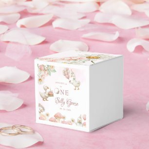 Silly Goose Flower Garden Mushroom 1st Birthday Favor Boxes