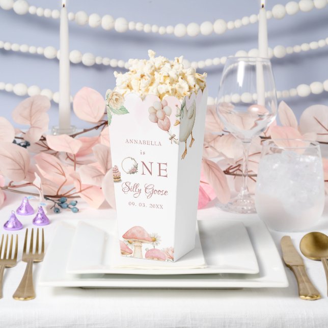 Silly Goose Flower Garden Mushroom 1st Birthday Favor Boxes (Wedding)