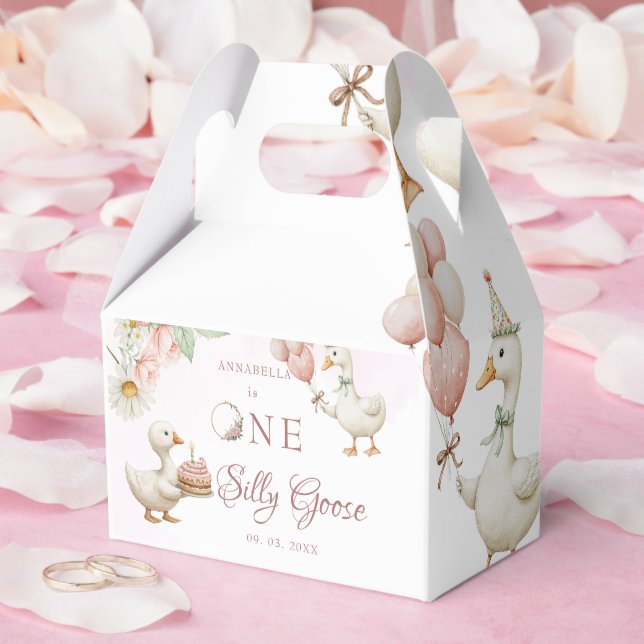 Silly Goose Flower Garden Mushroom 1st Birthday Favor Boxes (Wedding)
