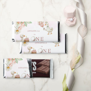 Silly Goose Flower Garden Mushroom 1st Birthday Hershey Bar Favors