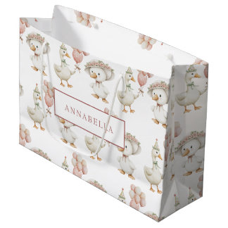 Silly Goose Flower Garden Mushroom 1st Birthday Large Gift Bag