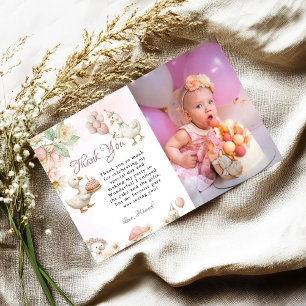 Silly Goose Flower Garden Mushroom Thank You card