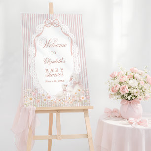 Silly Goose Flower Lace Girl Baby Shower Welcome Foam Board