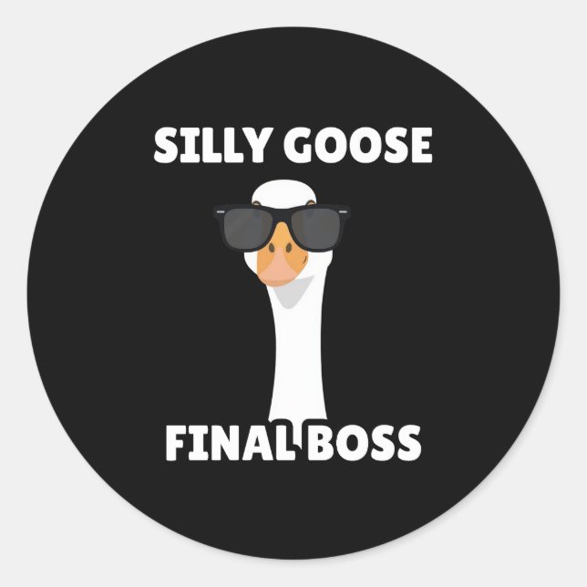 Silly Goose Funny Black Sticker (Front)