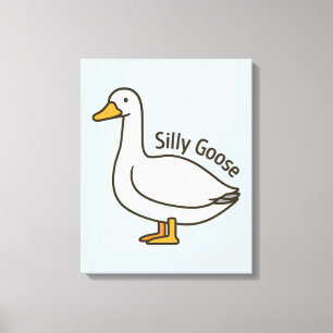 Silly Goose Funny Cartoon Goose Canvas Print