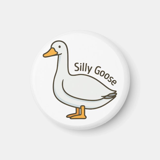 Silly Goose Funny Cartoon Goose Magnet (Front)