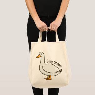 Silly Goose Funny Cartoon Goose Tote Bag