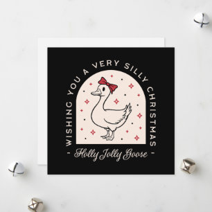 Silly goose funny farm animal Christmas Holiday Card