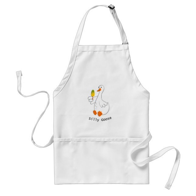 Silly goose, Funny Goose, Goose Lover Adult Apron (Front)