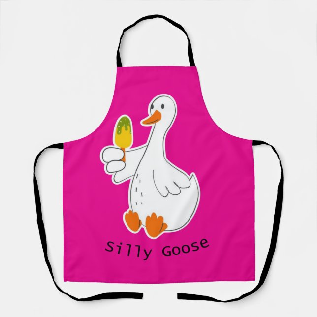 Silly goose, Funny Goose, Goose Lover Apron (Front)