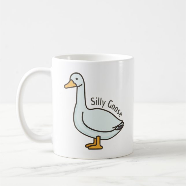 Silly Goose, Funny Goose, Goose Lover Coffee Mug (Left)
