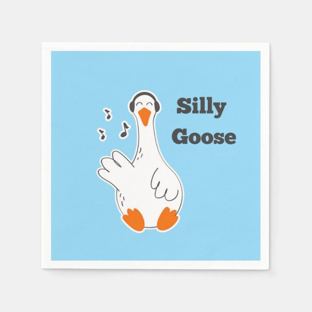 Silly goose, Funny Goose, Goose Lover Napkins (Front)