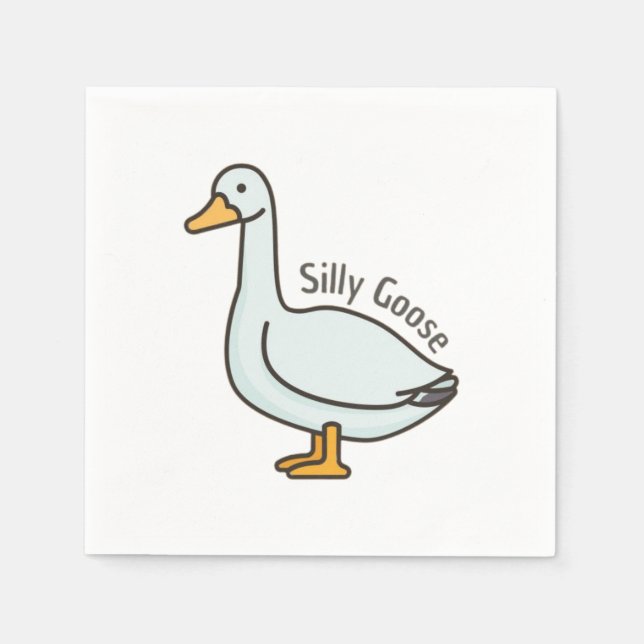 Silly goose, Funny Goose, Goose Lover Napkins (Front)