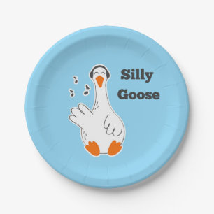 Silly goose, Funny Goose, Goose Lover Paper Plates