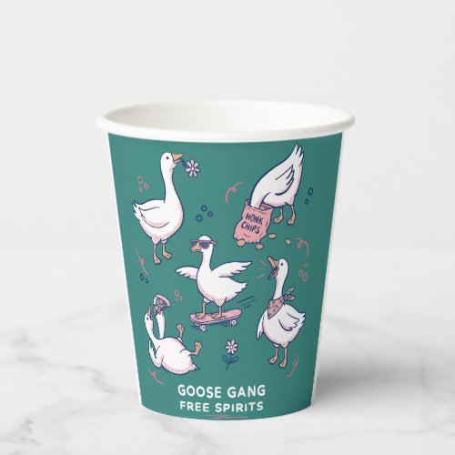 Silly Goose Gang Funny Goose Shirt Paper Cups