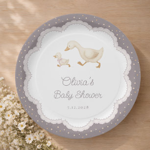 Silly Goose Gender Neutral Baby Shower Paper Plates