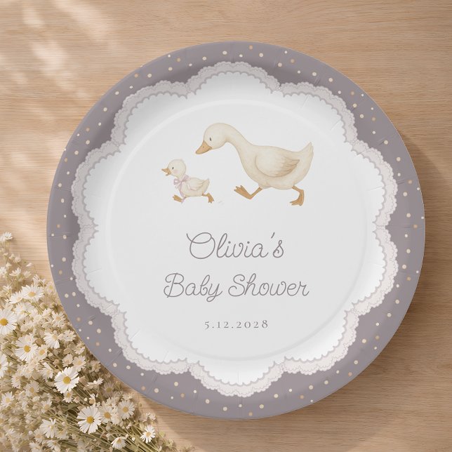 Silly Goose Gender Neutral Baby Shower Paper Plates (Creator Uploaded)