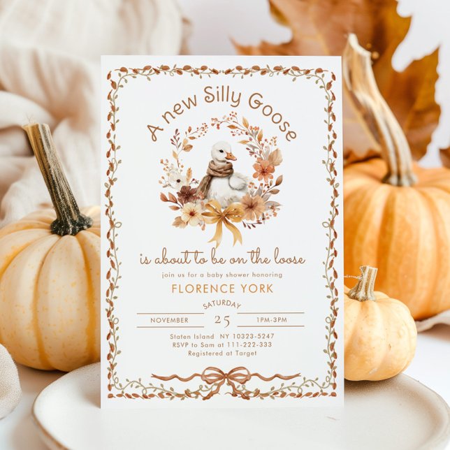 Silly Goose Gender Neutral Fall Baby shower Invitation (Creator Uploaded)