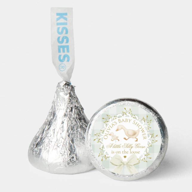 Silly Goose Gender neutral Sage Baby Shower Hershey®'s Kisses® (Front)