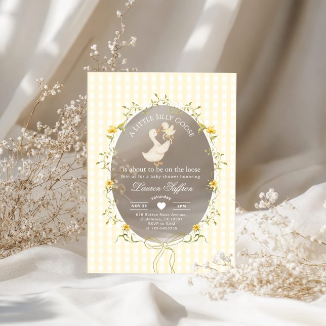 Silly Goose Gender neutral Whimsical Baby Shower Acrylic Invitations (Creator Uploaded)