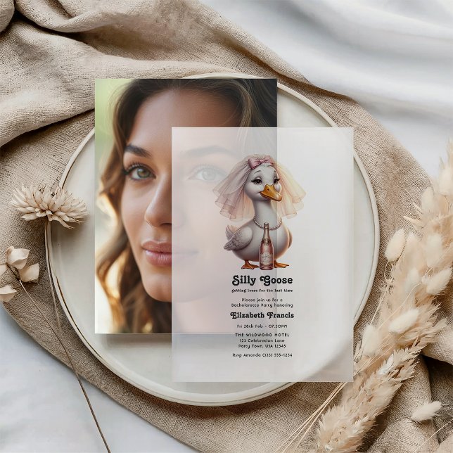 Silly Goose Getting Loose Bachelorette Party Vellum Invitations (Silly Goose Getting Loose Bachelorette Party Vellum Invitation)