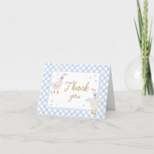 Silly Goose Gingham Baby Shower Letterpress Thank You Card
