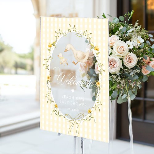 Silly Goose Gingham Baby Shower Welcome