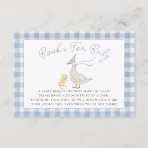 Silly Goose Gingham Duck baby shower Enclosure Car Card