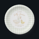 Silly Goose Gingham Duck baby shower  Paper Plates<br><div class="desc">Goose Baby Shower Paper Plates ,  Baby Shower Invite,  Mother and Baby Goose Gender Neutral Baby Shower Evite .If you would like these designs on a more matching product,  please contact me.</div>