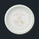 Silly Goose Gingham Duck baby shower  Paper Plates<br><div class="desc">Goose Baby Shower Paper Plates ,  Baby Shower Invite,  Mother and Baby Goose Gender Neutral Baby Shower Evite .If you would like these designs on a more matching product,  please contact me.</div>