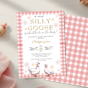 Silly Goose Gingham Gender Neutral Baby Shower Invitation