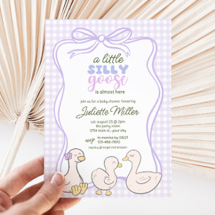Silly Goose Gingham Gender Neutral Baby Shower Invitation