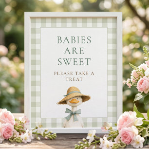Silly Goose Gingham Take Treat Baby Shower Sign
