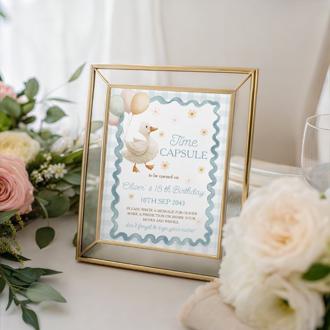 Silly Goose Gingham Time Capsule Table Sign (Creator Uploaded)