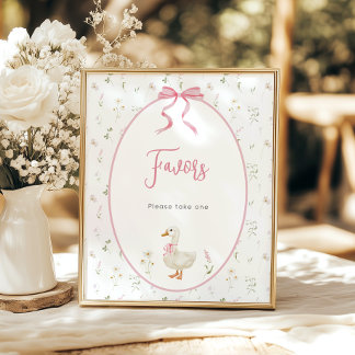 Silly Goose Girl Baby Shower Favors Poster