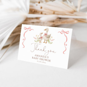 Silly Goose Girl Baby Shower Letterpress Thank You Card