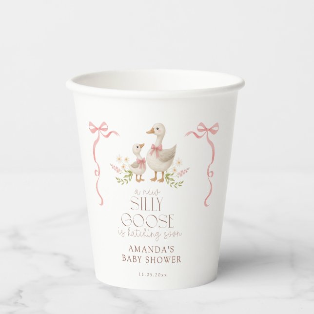 Silly Goose Girl  Baby Shower  Paper Cups (Front)