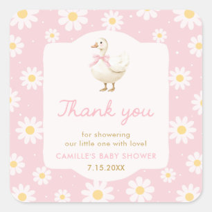 Silly Goose Girl Baby Shower Thank you Sticker