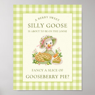 Silly Goose Gooseberry pie sign Baby Shower