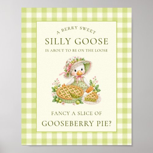 Silly Goose Gooseberry pie sign Baby Shower
